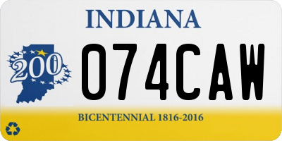 IN license plate 074CAW