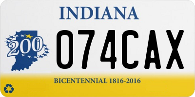 IN license plate 074CAX
