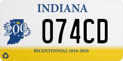 IN license plate 074CD