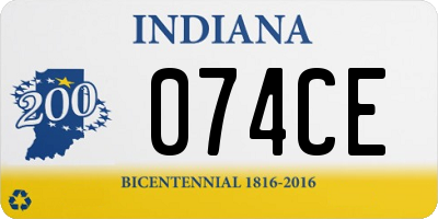 IN license plate 074CE