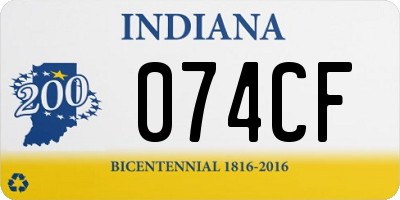 IN license plate 074CF