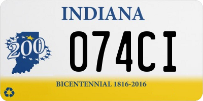 IN license plate 074CI