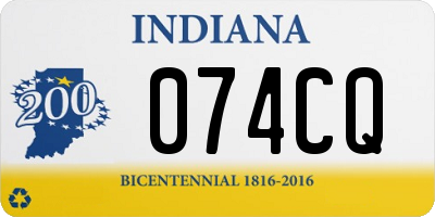 IN license plate 074CQ