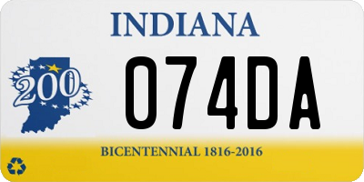 IN license plate 074DA