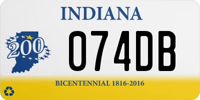 IN license plate 074DB