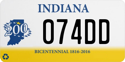 IN license plate 074DD