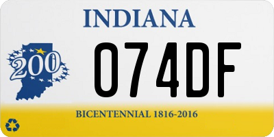 IN license plate 074DF