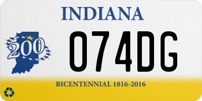 IN license plate 074DG