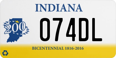 IN license plate 074DL