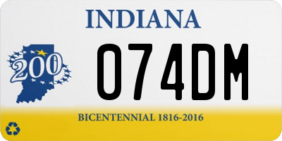 IN license plate 074DM