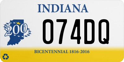 IN license plate 074DQ
