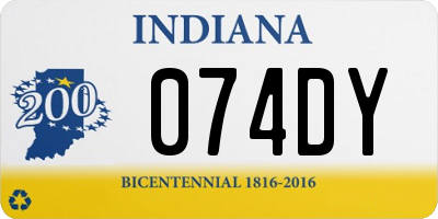 IN license plate 074DY