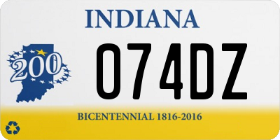 IN license plate 074DZ