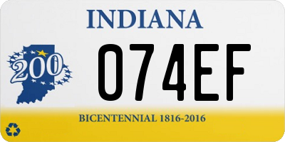 IN license plate 074EF