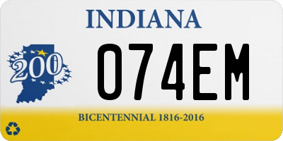 IN license plate 074EM