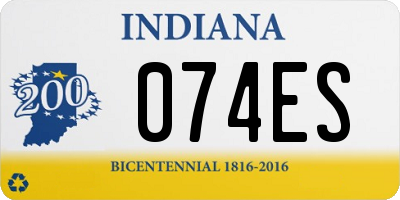 IN license plate 074ES