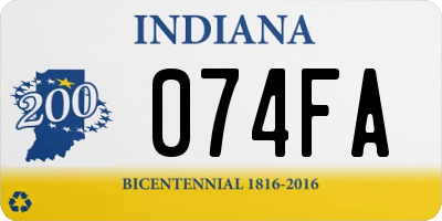 IN license plate 074FA