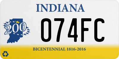 IN license plate 074FC