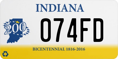IN license plate 074FD