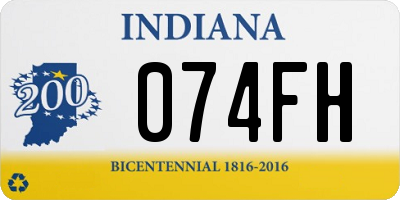 IN license plate 074FH