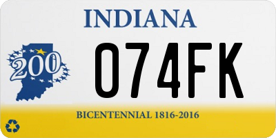 IN license plate 074FK