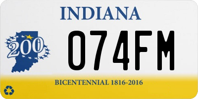 IN license plate 074FM