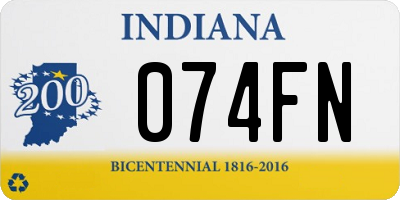 IN license plate 074FN