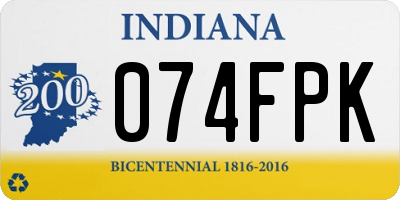 IN license plate 074FPK