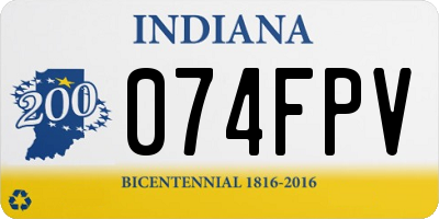 IN license plate 074FPV