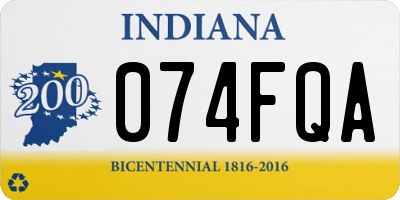 IN license plate 074FQA