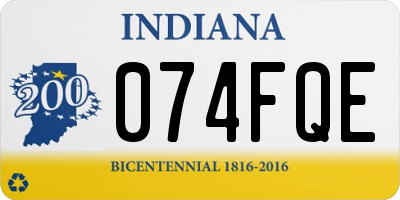 IN license plate 074FQE