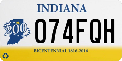 IN license plate 074FQH