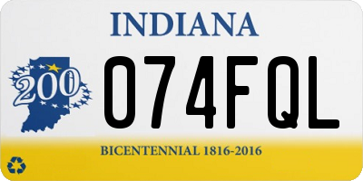 IN license plate 074FQL