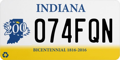 IN license plate 074FQN