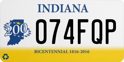 IN license plate 074FQP