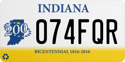 IN license plate 074FQR