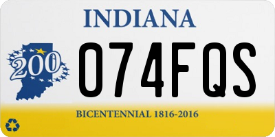 IN license plate 074FQS