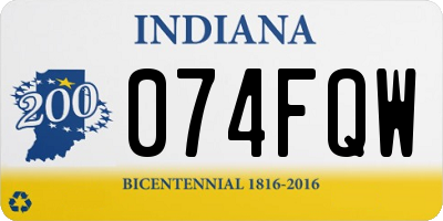 IN license plate 074FQW