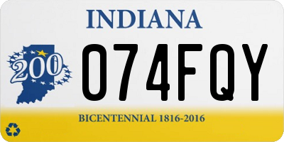 IN license plate 074FQY