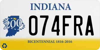 IN license plate 074FRA