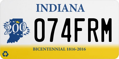 IN license plate 074FRM