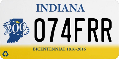 IN license plate 074FRR