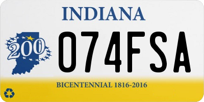 IN license plate 074FSA