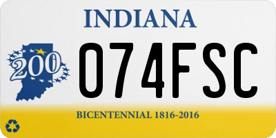 IN license plate 074FSC