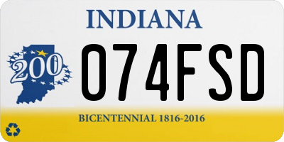 IN license plate 074FSD
