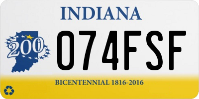 IN license plate 074FSF