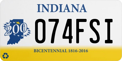 IN license plate 074FSI