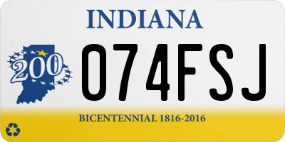 IN license plate 074FSJ