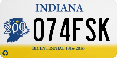 IN license plate 074FSK