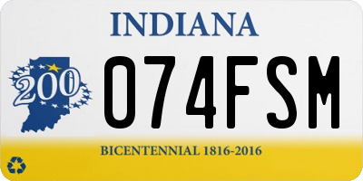 IN license plate 074FSM